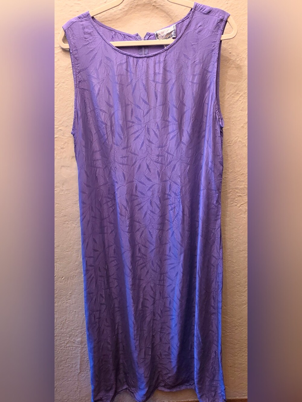 April Cornell Purple Botanical Jacquard Maxi Dress Vintage L Rayon
